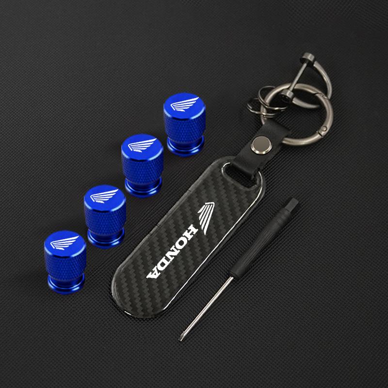 Motorcycle Keychain Keyring Car Tire Valve Cap Tyre Rim Stem Cover For Honda CB400 CB650F CBF CBR250RR CRF SH300 NC750 Accessory