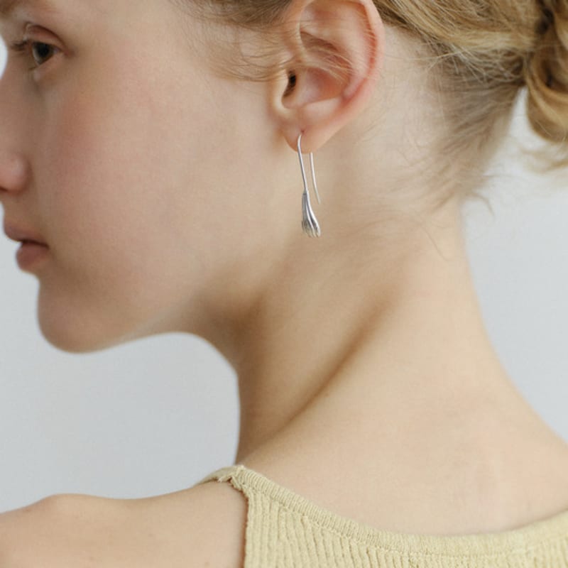 ovbeige [VEI] 925silver BOWL HOOK EARRINGS