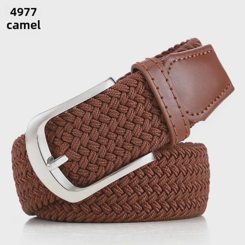 Unisex Braided Elastic Belt, Plus Size, Versatile and Casual
