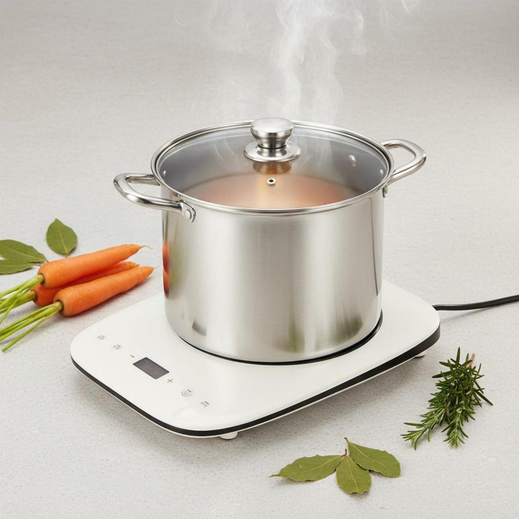 Stainless Steel Stock Pot Fast Heat Conduction Large Capacity Stew