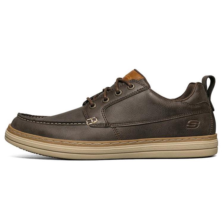 Skechers Casual Leather Shoes Men's Low Top Chocolate (Unisex) Casual Leather Shoes 65875 CHOC