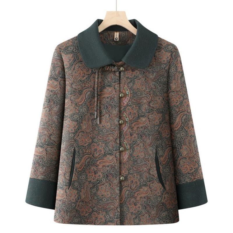 

Женское пальто пожилая женщина топ осенняя одежда большой размер 6XL [Recommended 160-82.5kg] синий