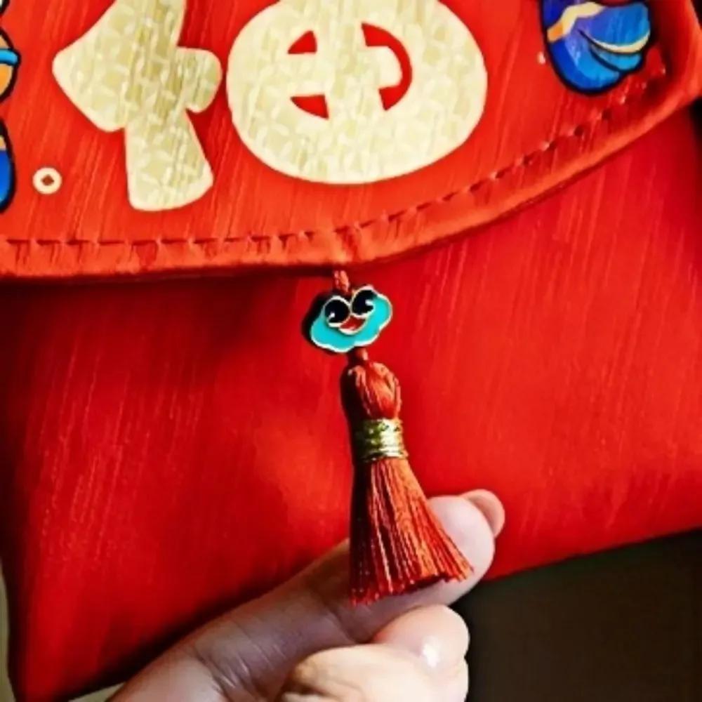 Cute Cartoon Fabric Red Envelop Adjustbale with Rope Crossbody Red Envelopes Large Capacity Traditional Red Envelopes Bag
