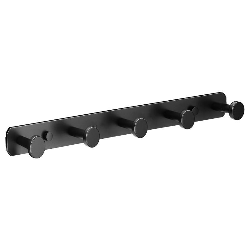 K Border No-Drill Solid Aluminum Coat Hook - Black/Gray
