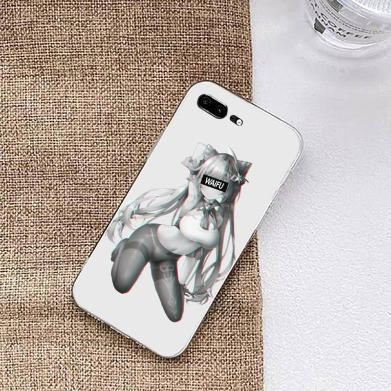 Hentai Harajuku Anime Girl Case Phone Case For Huawei P50 P40 P30 Pro Mate 40 30 Pro Nova 8 8i Y7P Honor Transparent Phone Cover