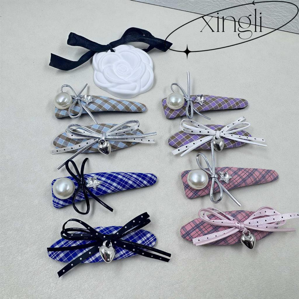Korean Plaid Ribbon Duckbill Hair Clip for Children - Exquisite Hair Accessory