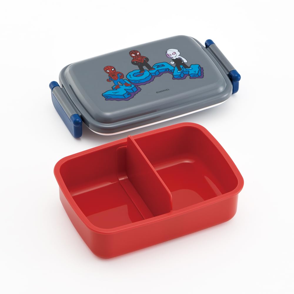 Skater Lunch with a Soft Single Made In Pop Comics Size Children's Box, 450ml, Dome-Shaped Lid, Tier, Japan, Spider-Man Design, Boys' (RBF3ANAG-A)