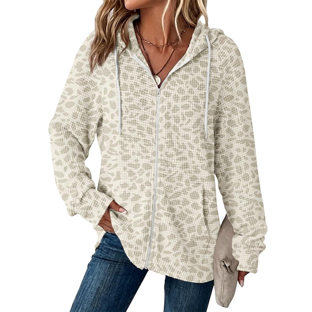 Damen Pullover mit Leopardenmuster, langärmlig, für den Herbst, Freizeitkleidung