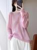 Women's Velvet Wool Round Neck Sweater - Mulberry Silk Knitwear for Spring/Autumn 2025