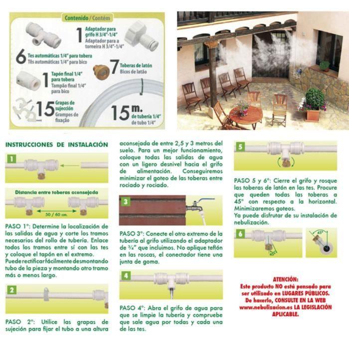 Kit Brumisation - SATURNIA - Climatisation Par Eau Pulvérisée - Baisse De Température Jusqu'à 11°C