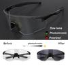 Neue photochrome polarisierte Radbrille Herren Damen Fahrradbrille UV400 Schutz Brille Sonnenbrille MTB Rennradbrille