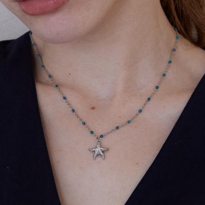 LingerPiece Starfish Blue Ball Chain Necklace