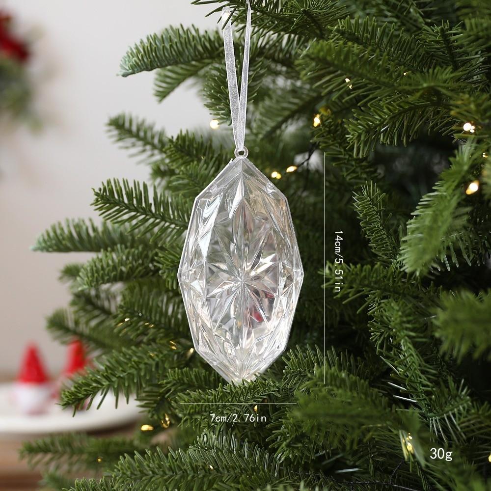 Transparent Gemstone Christmas Pendants Shining Christmas Tree Ornaments  Holiday Party Supplies