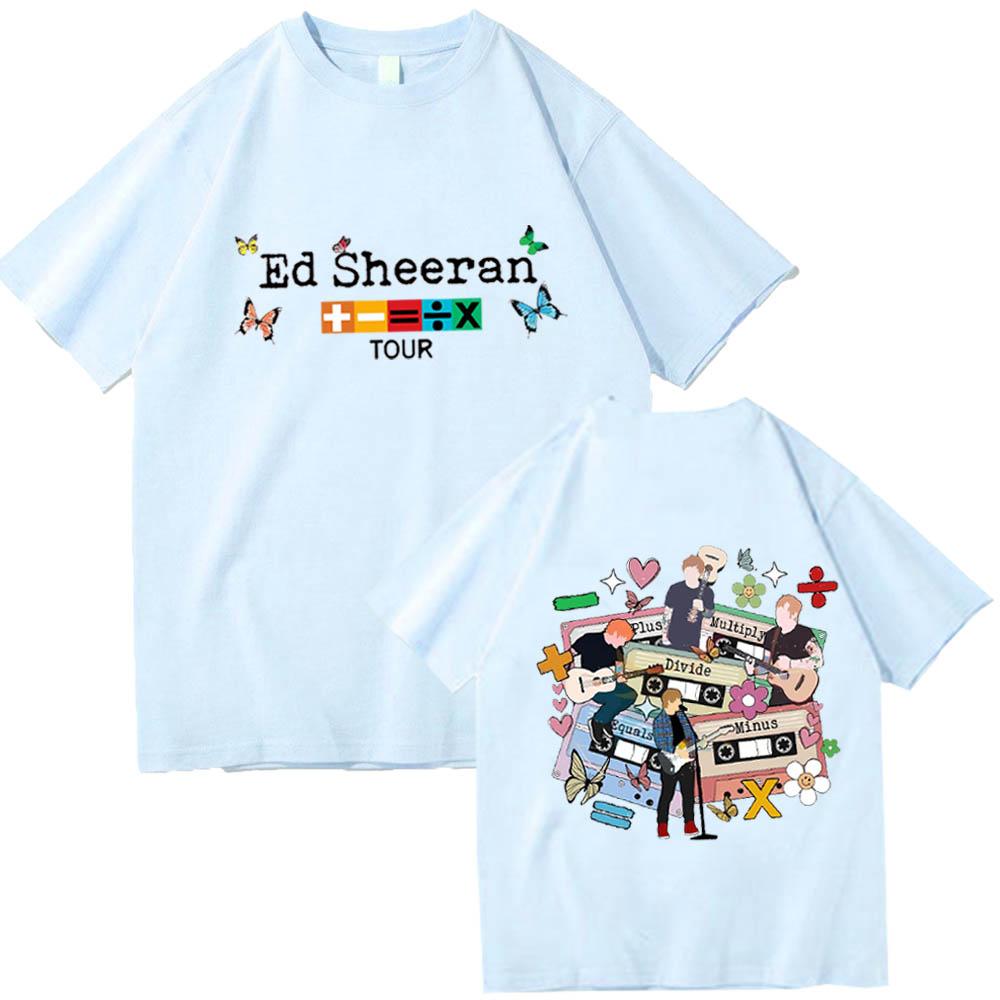 

Ed Sheeran Mathematics Tour New Cotton Cartoon Printed Unisexs and Womens Wear New Popular Harajuku Style Casual Tshirt S