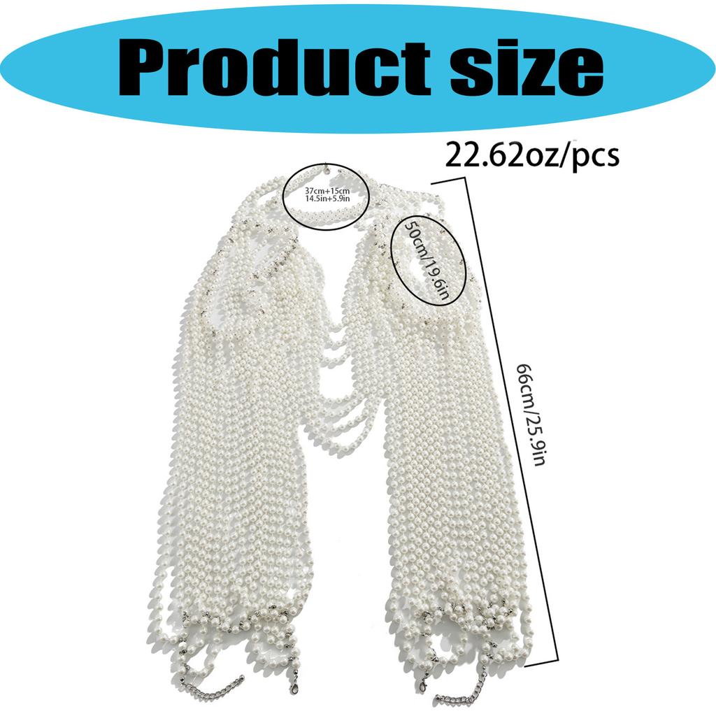 Versatile Pearls Body Jewelry Beaded Cape Featuring Removable Tassels for Multiple Fashion Scenarios Swim Event Ready