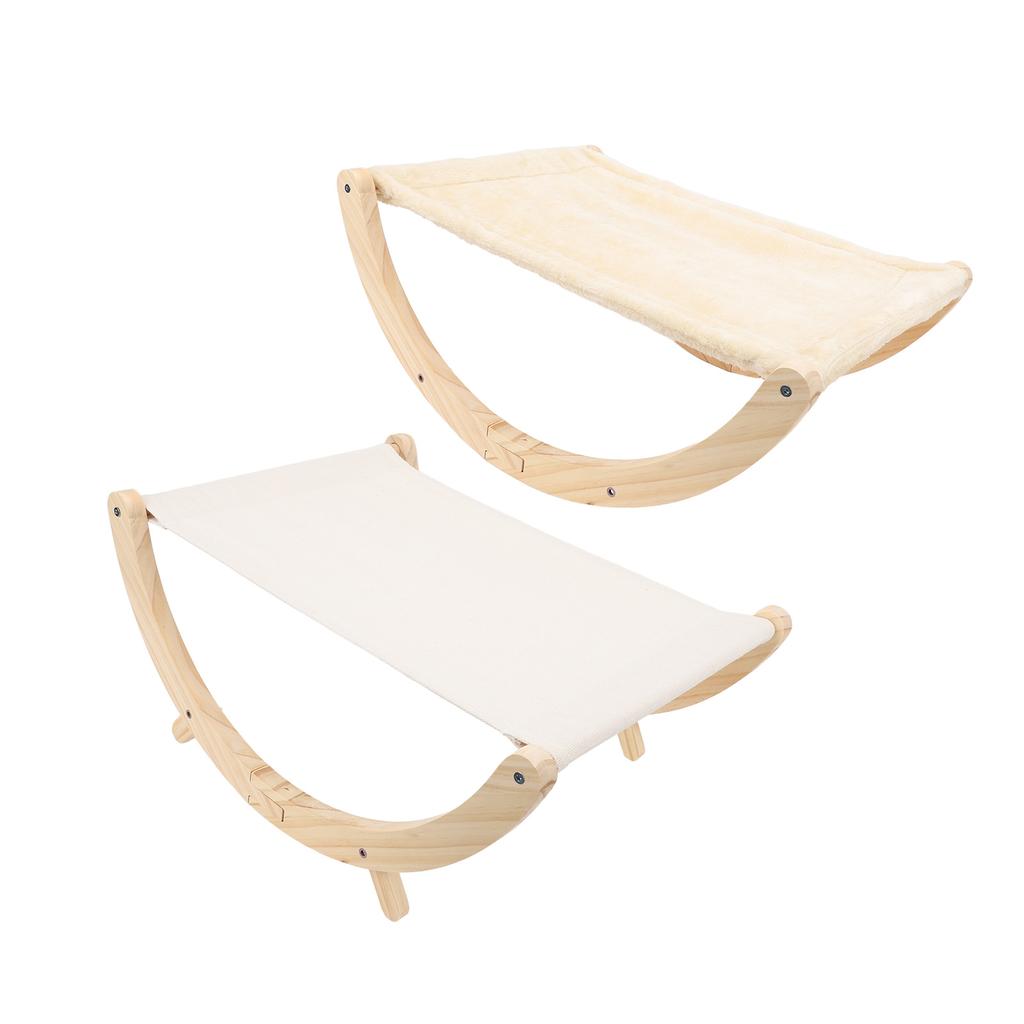 Wooden Cat Hammock Foldable Antislip Easy To Assemble Elevated Pet Hammock Bed Furniture for Indoor