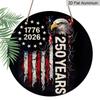 2D Flat Aluminum Wall Stickers in Various Sizes Independence Day Theme 250th Anniversary Design with Bald Eagle and Lightning Bolt and Torn Flag