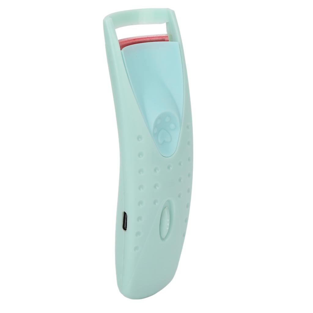 Heated Eyelash Curler Silicone Type C Charging Long Lasting Electric Eyelash Curler for Girl Cyan