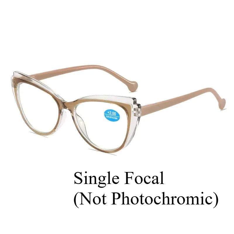 2025 Fashion Men Women Photochromic Reading Glasses Trendy Cat Eye Multifocal Glasses Outdoor Far Sight Eyeglasses +1.0+1.5+4.0