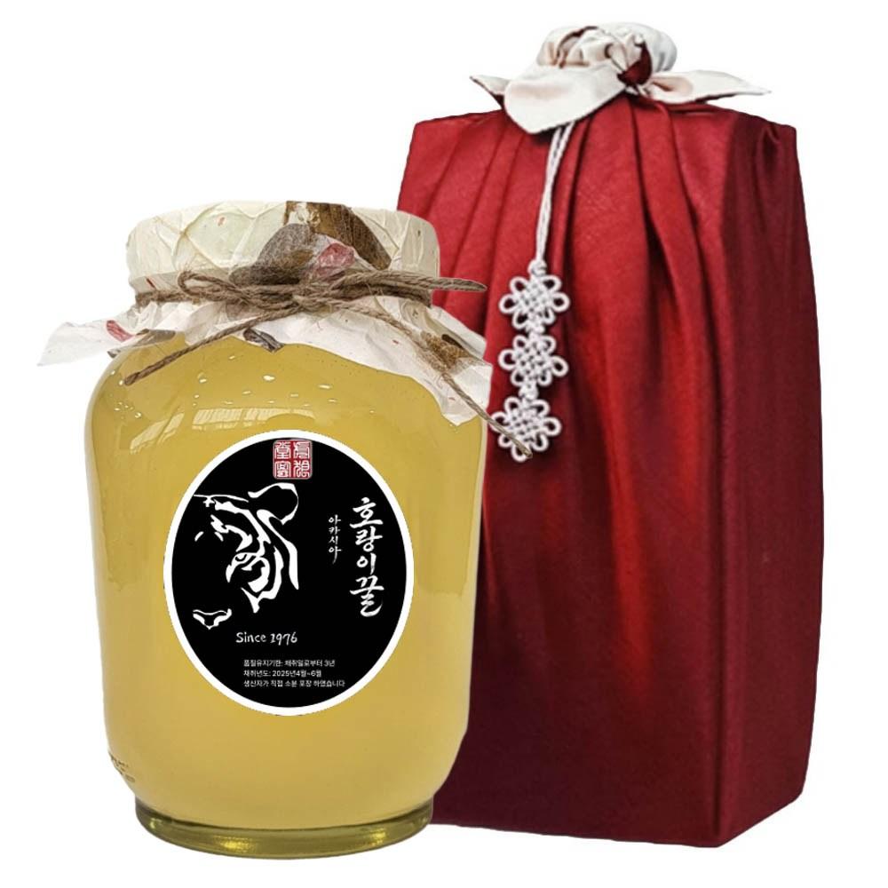 Chuseok Holiday Gift: Domestic Tiger Acacia Honey, Premium Bojagi Wrapping, 1.2kg, 1 pcs