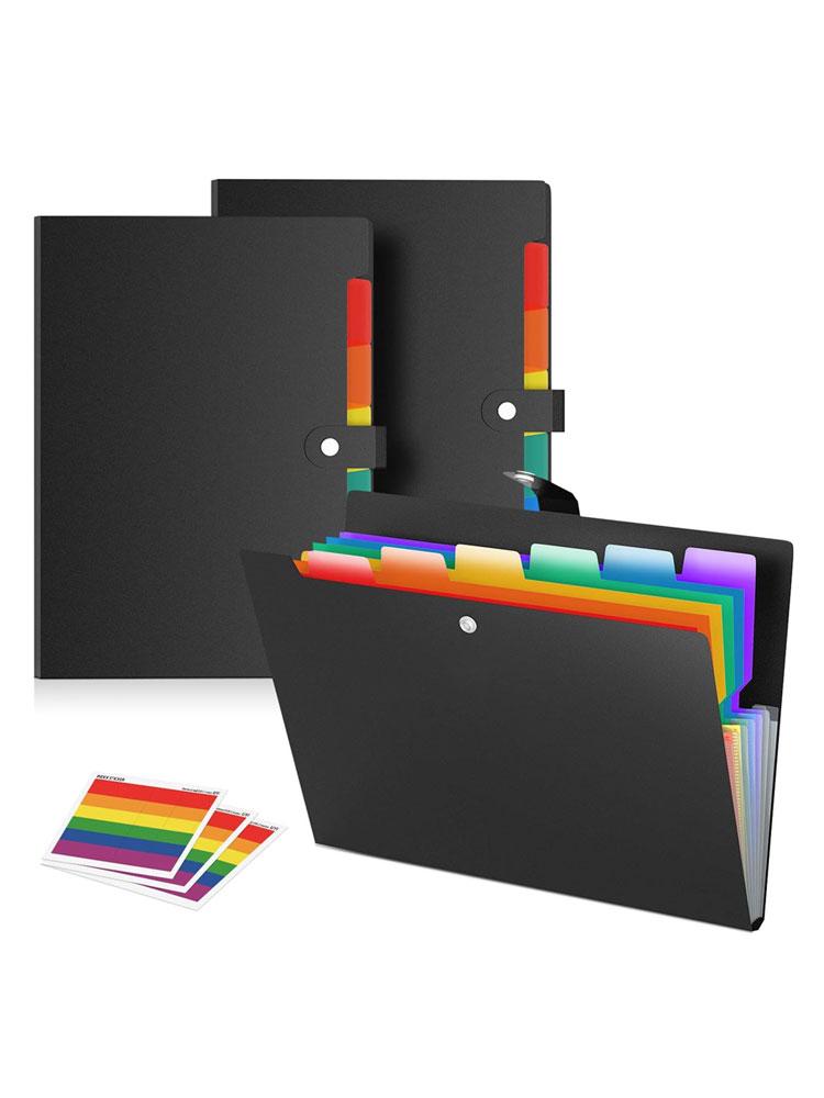 

2 шт. пластиковые папки-гармошки формата А4 с расширением, сортировщики документов, 7 карманов с застежками-кнопками, подходят для дома и офиса.