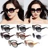 New Vintage Sunglasses for Women Men Oversized Square Frame UV400 Protection Elliptical Eyewear Gafas De Sol