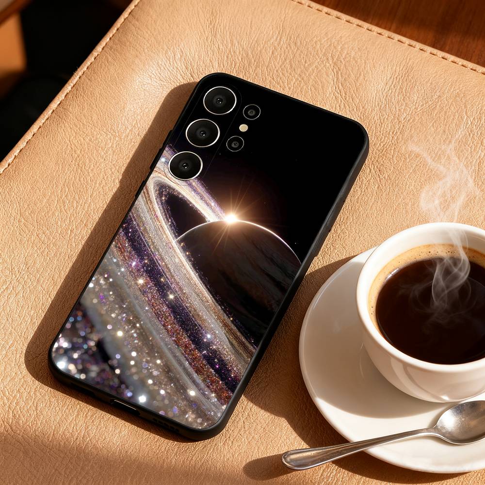 S-Saturn S-Solar system Phone Case For Samsung S26,S25,24,23,22,30,21,10,9,Ultra,Plus,Lite,Black Soft Case