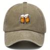 Pc Vintage Distressed Baseball Cap with Beer Print  Adjustable Dad Hat Suitable for Daily Wear Father Day Gifts Teacher Eve