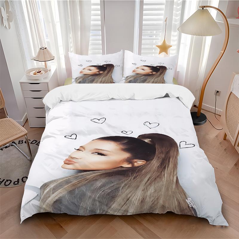 3Pcs Heartful Ariana Grande Bedding Sets For All Sizes New 3D Printed Bed Cover Comforter Duvet Cover Pillowcase Bedroom Decoration