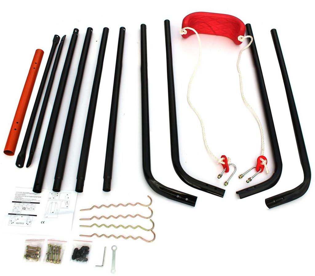 Single-Person Metal Swing, Robust Steel Frame, Thick Blow-moulded Seat, for Garden / Outdoor Use