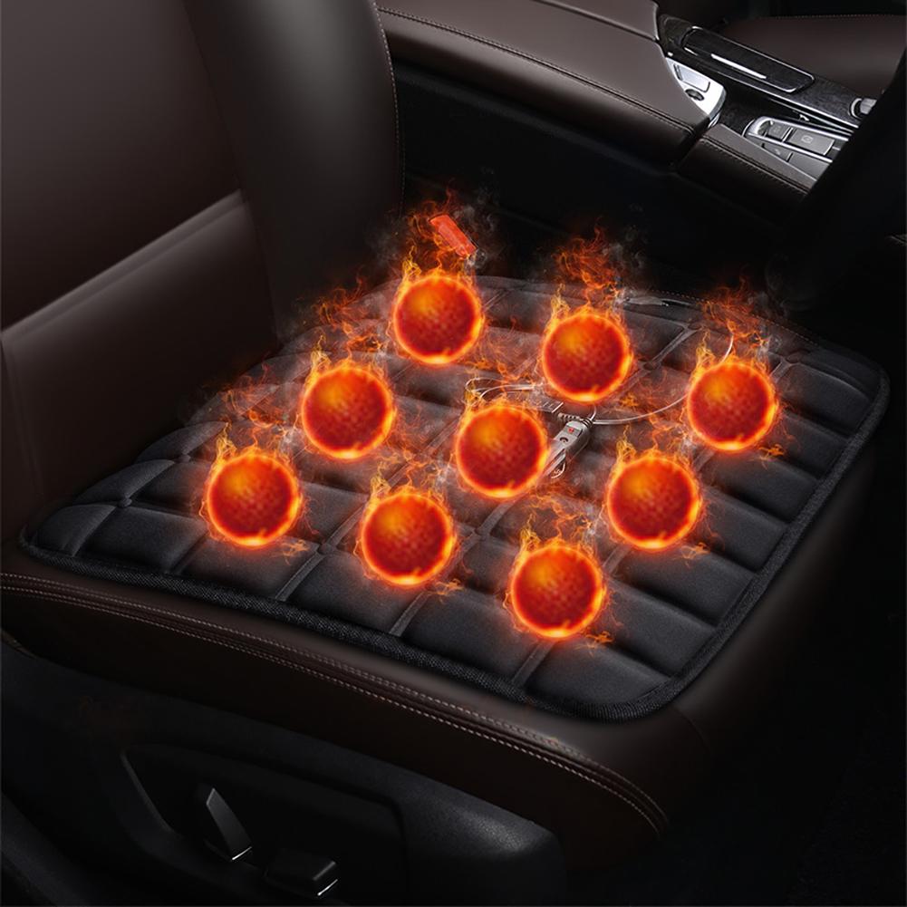 Non Slip Universal Auto Front Rear Seat Pad Heated Car Seat Cover Chair Cushion Electric Heating Protector Pad
