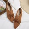 European and American large-size temperament single shoes pointed flat-bottomed bows decorative flat-bottomed single shoes comfortable and trendy