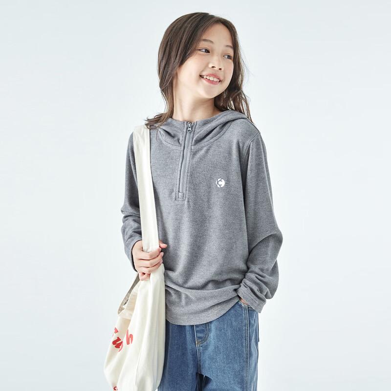 Girls Casual Hooded Fleece Knit Sweatshirt 130