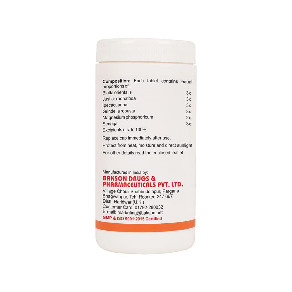 Dr. Bakshi's Bakson's Astha Aid Tablets For Daily Respiratory Comfort Bronchial Support 200 Count Wellness Care