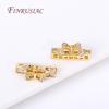 18K Gold Plated Brass With Zircon Separators For Multi-Strands Beads Jewelry, Butterfly Separators For Jewelry Making Findings