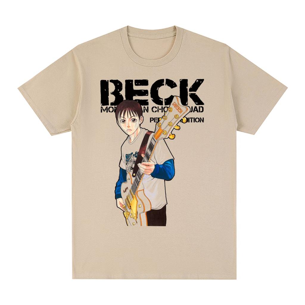 BECK Vintage T-shirt Mongolian Chop Squad Anime Retro Cotton Men T Shirt New Tee Tshirt Womens Tops