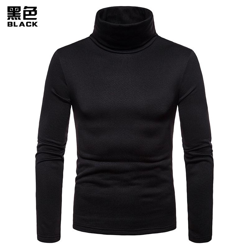 Men S Fleece Lined High Neck Long Sleeve T Shirt Winter Casual Base Layer S