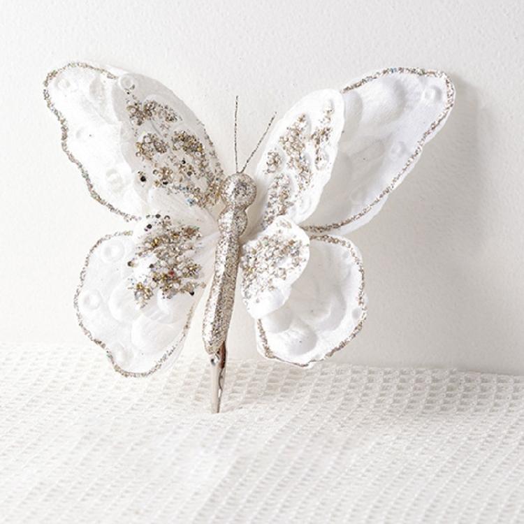 Butterfly Clip for Elegant Wedding Party Decoration Christmas Theme Accessories Artificial Butterfly Shaped Adorment