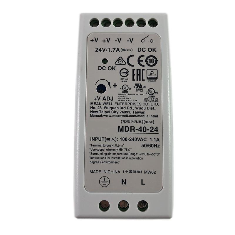 

MDR-40 40W Single Output 5V 12V 24VDC Din Rail Switching Power Supply 85-264VAC/120-370VDC Input 24V