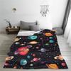 Flannel Throw Blanket Solar System Space Planets Universe Warm Plush Blankets Soft Bedspread for Bed Living Room Home Picnic
