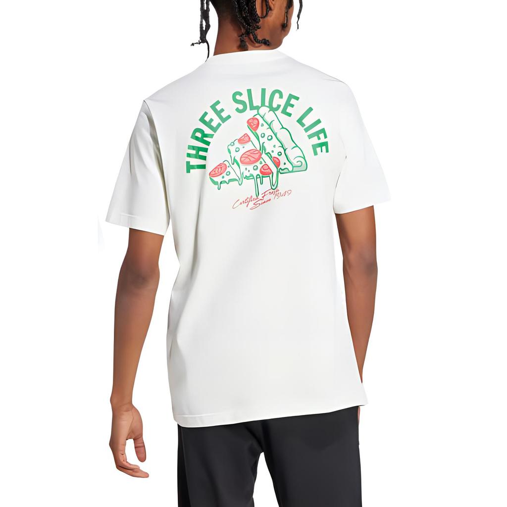 adidas Lounge Pizza Grafik T-Shirt Herren Oberteile Off-White JJ4016