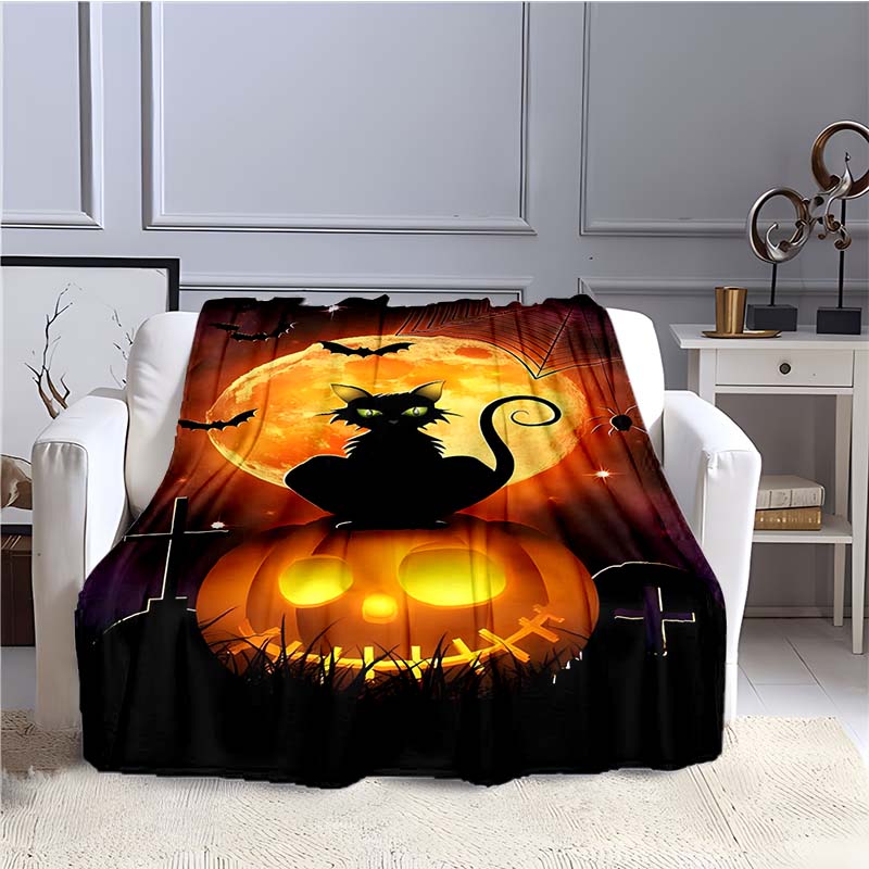 Halloween Decke 150x200cm - Flauschig Mit Grusel-Motiven | Perfekt Für Sofa & Bett