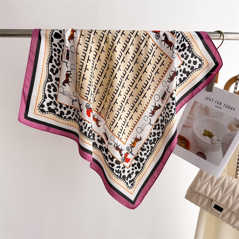 New landscape printed silk scarf square scarf high-end shawl professional versatile neck small square scarf headscarf women'