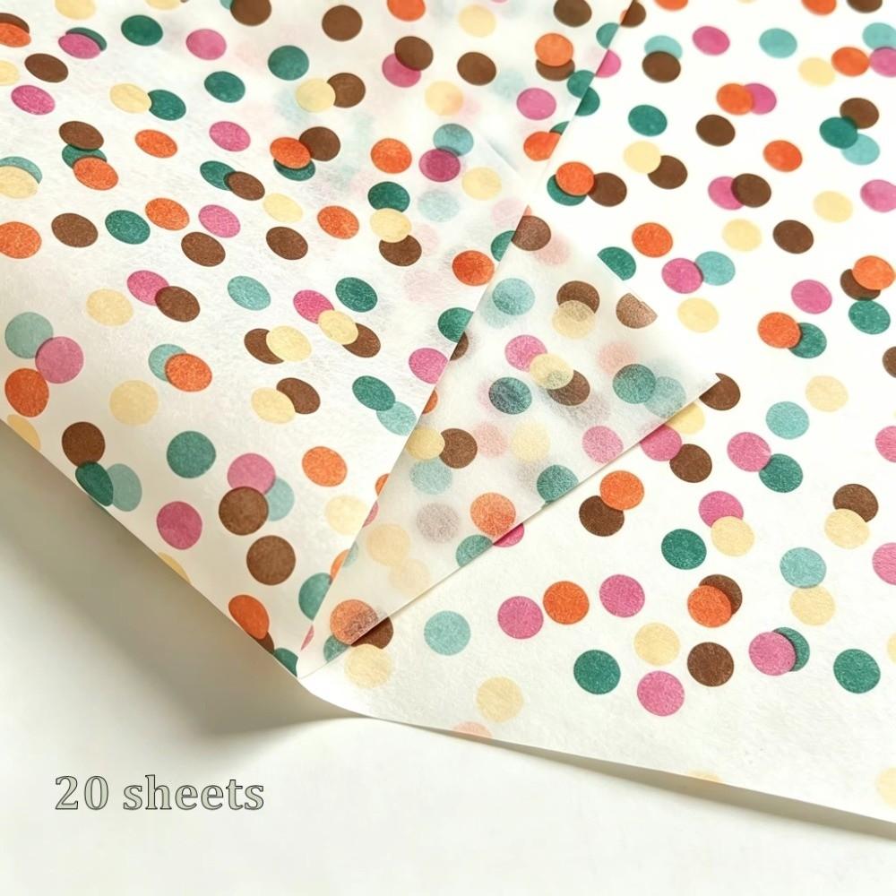 20Pcs Four-Color Christmas Wrapping Paper Polka Dot Pattern Gift Wrapping Paper Wedding