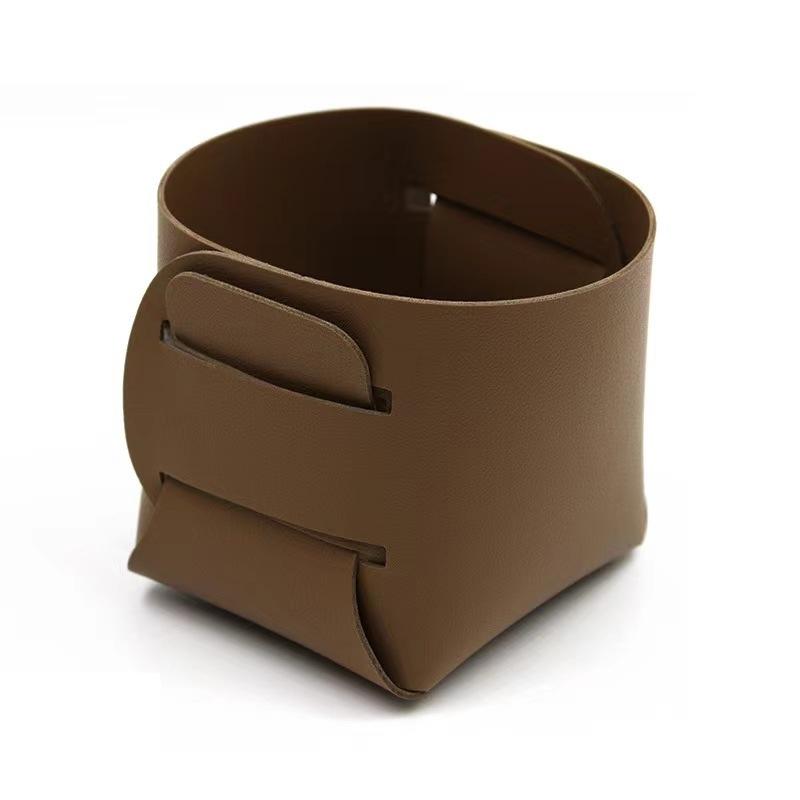 Creative PU Leather Storage Box Nordic Desktop Decorate Jewelry Keys Display Tray Makeup Organizer Container Books Plants Holder