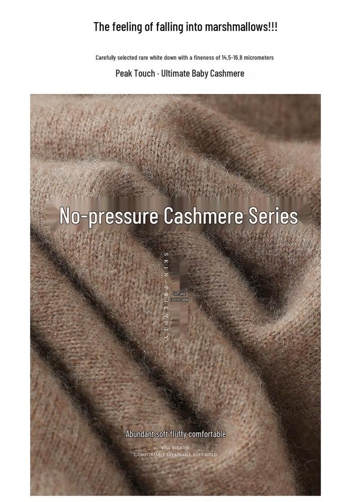 Lekasha Cashmere Mid-Length Loose Round Neck Sweater