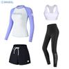 Womens UV Protection Rash Guard Set Long Sleeve Top Pants Quick Dry Swimsuit Snorkeling Surfing Swimming
