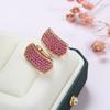 Popular rose gold earrings, wind atmosphere fashion rose red zircon women's earrings jewelry