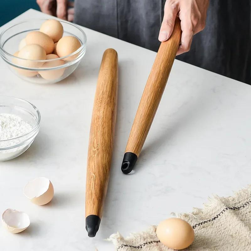 White Oak Rolling Pin Wooden Kitchen Environmentally Friendly Solid Flour Stick Dumpling Stick Baking Tool