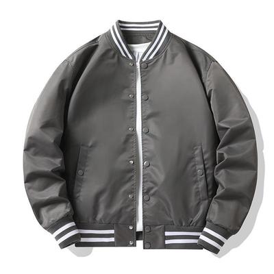 Herr Vår/Höst Färgblock Baseballjacka - Unisex Pilotjacka i Amerikansk Stil
